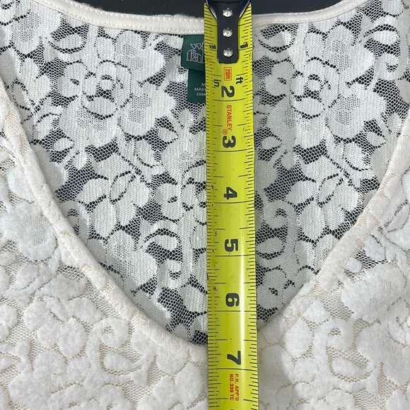 Wild Fable Ivory White Mini Dress Floral Lacy Overlay Long Sleeves Wedding Party - Picture 4 of 14